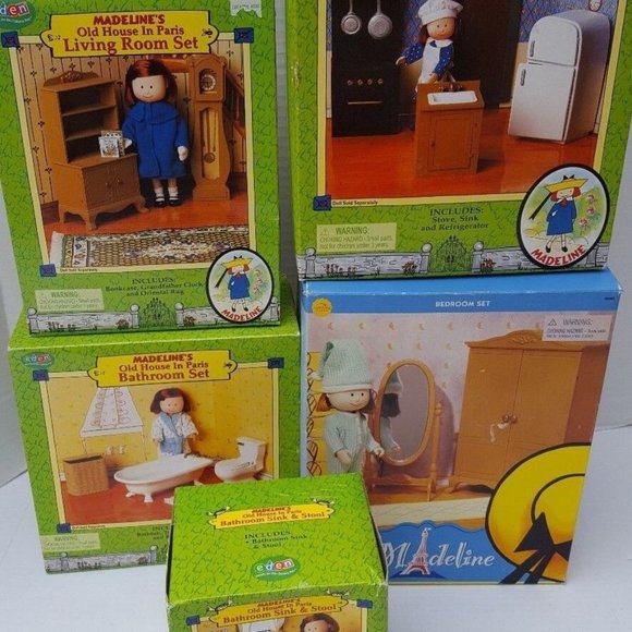 New Madeline Dollhouse 8" Doll Furniture Living room Kitchen Bedroom Bathroom - Picture 1 of 16